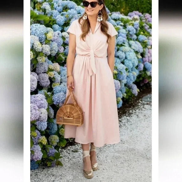 Glam Meets Glam Margie Tie Waist Satin Midi Dress sz 18 NWOT - Picture 15 of 15